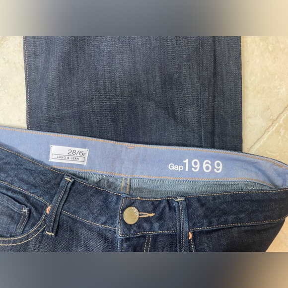 GAP 1989 Women’s Jeans Dark Denim Wide Leg Silver Button Detail - Picture 2 of 5